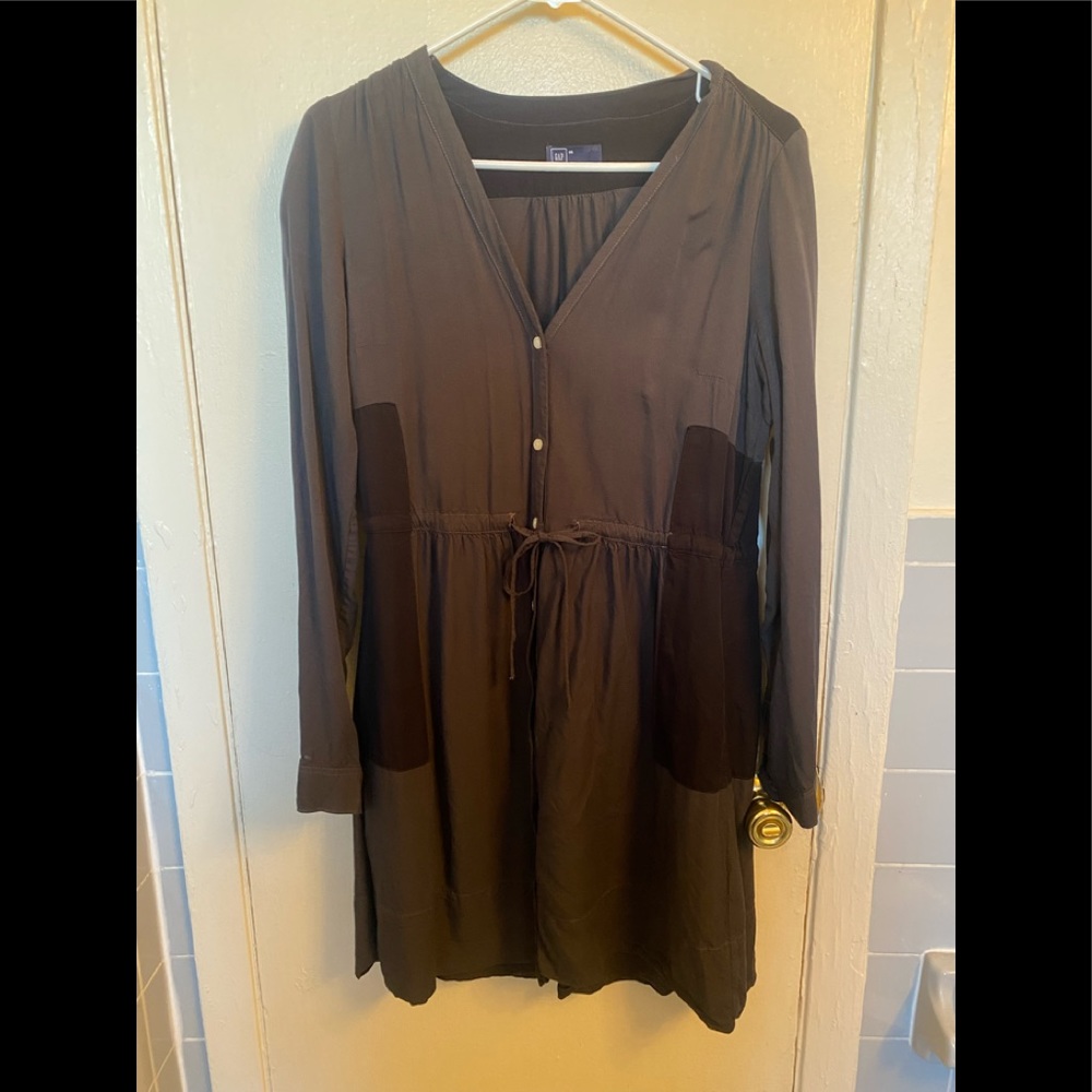 Black and gray button down dress from Gap